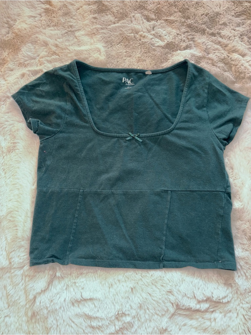 PacSun Teal Scoop-Neck Crop Top with Front Bow